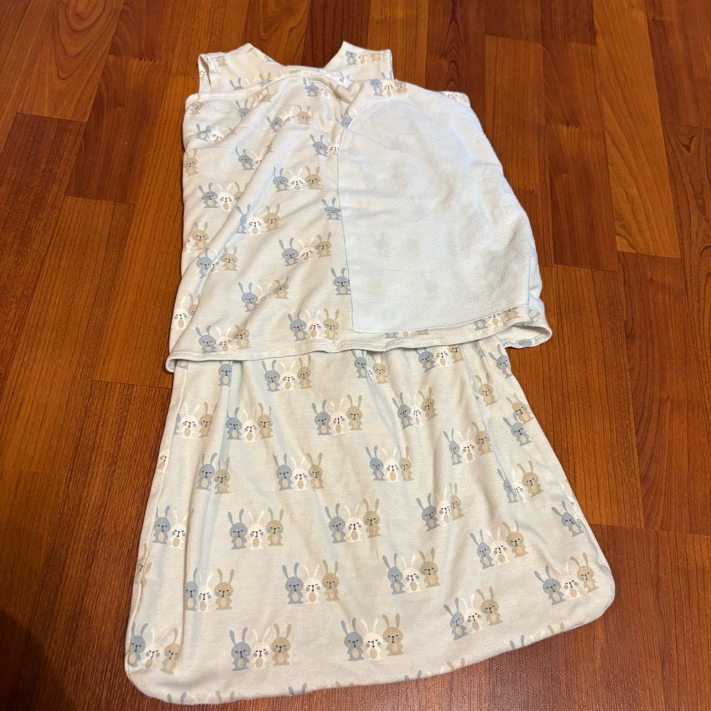 Halo SleepSack Swaddle in Light Blue with Rabbit Pattern - Picture 5 of 5